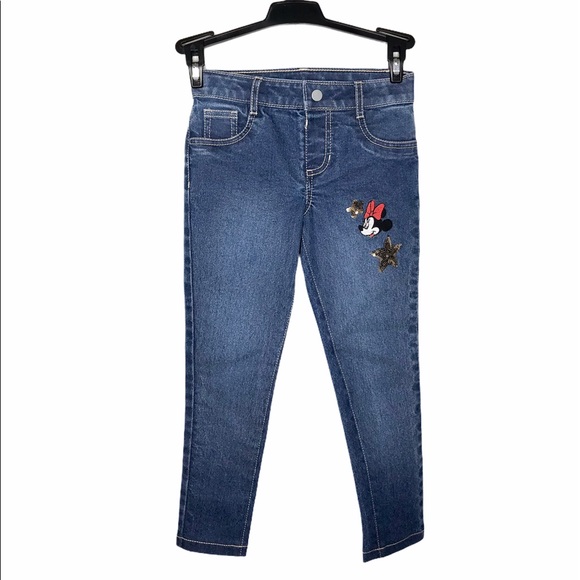 NEW Disney's Kids Minnie Mouse Sequin Jeans Blue Small - Picture 3 of 7